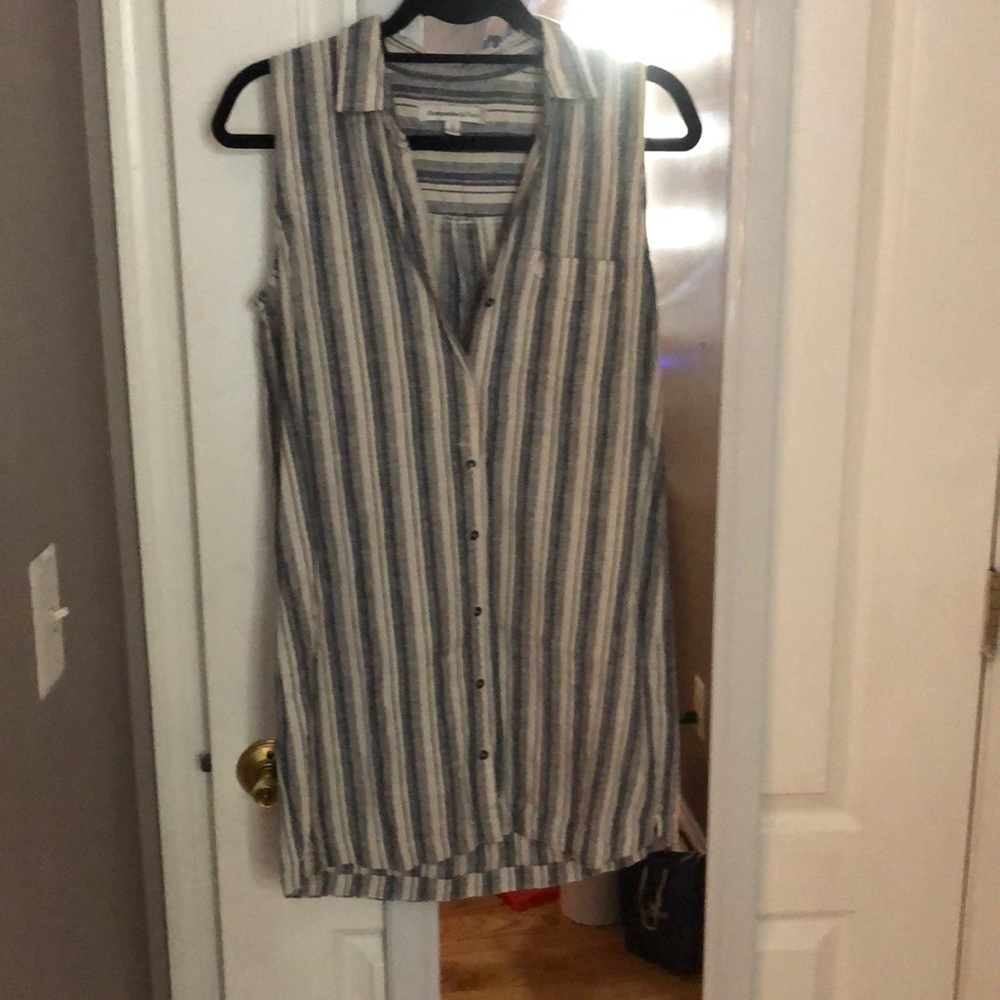 Blue striped dress